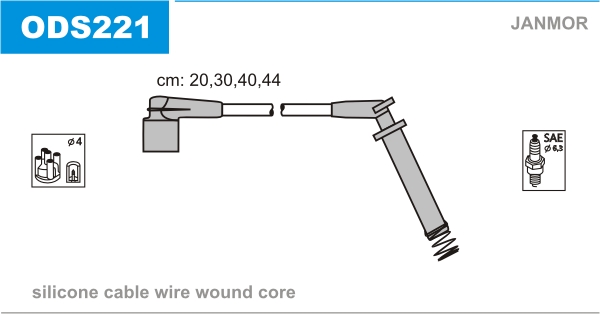 JANMOR ODS221 Kit cavi accensione