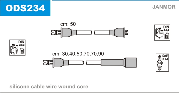 JANMOR ODS234 Kit cavi accensione