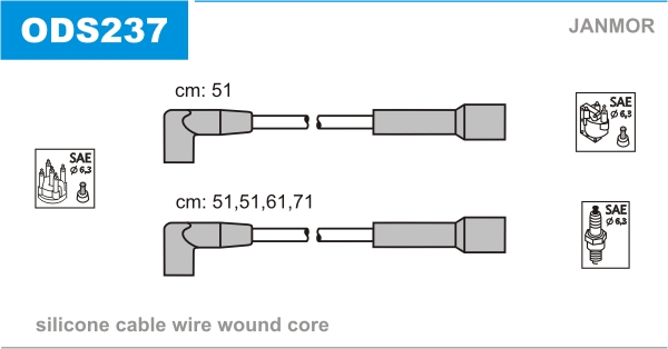 JANMOR ODS237 Kit cavi accensione