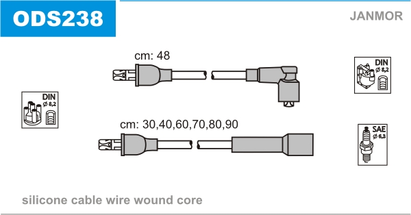 JANMOR ODS238 Kit cavi accensione