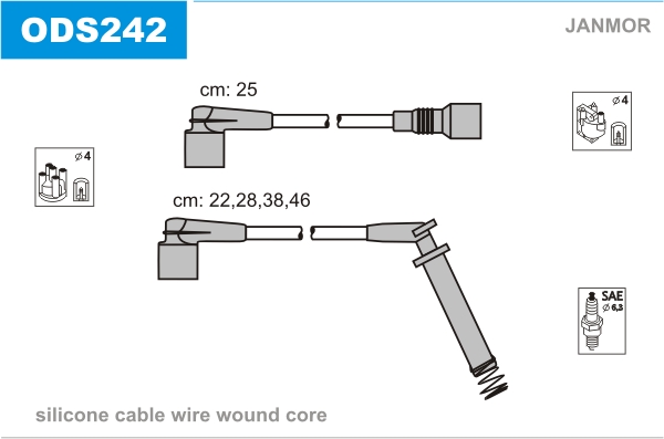 JANMOR ODS242 Kit cavi accensione-Kit cavi accensione-Ricambi Euro