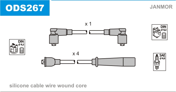 JANMOR ODS267 Kit cavi accensione