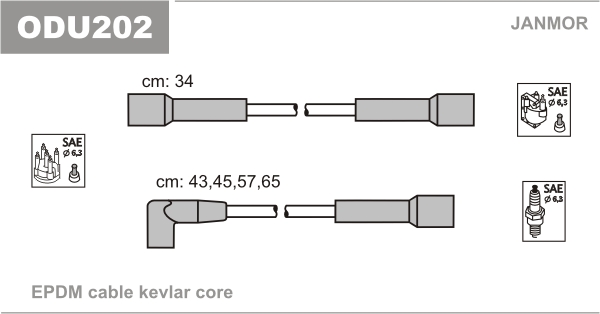 JANMOR ODU202 Kit cavi accensione