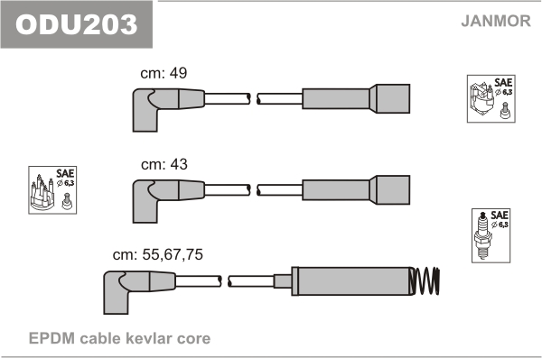 JANMOR ODU203 Kit cavi accensione