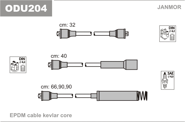 JANMOR ODU204 Kit cavi accensione-Kit cavi accensione-Ricambi Euro