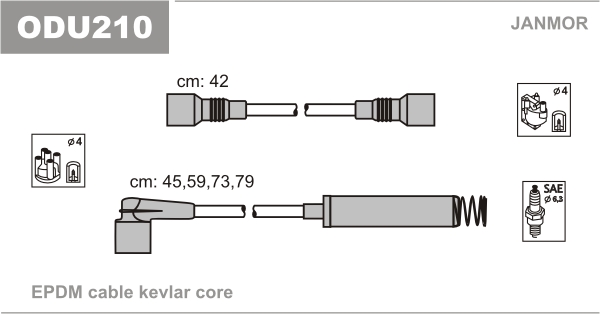 JANMOR ODU210 Kit cavi accensione