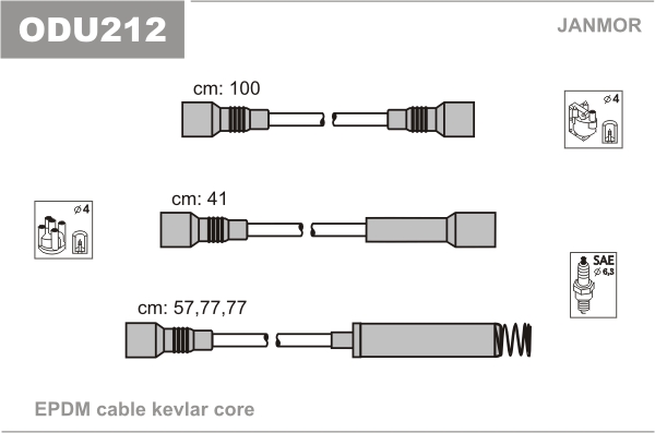 JANMOR ODU212 Kit cavi accensione