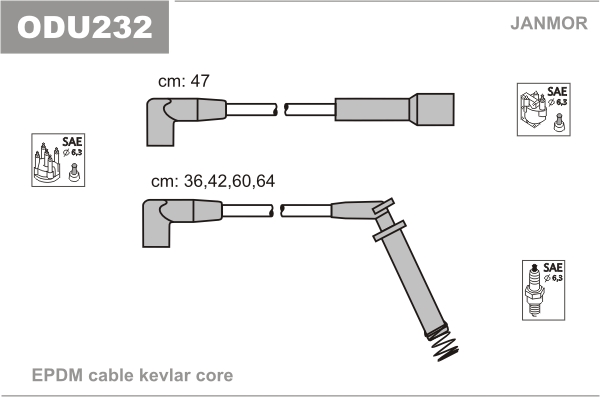 JANMOR ODU232 Kit cavi accensione