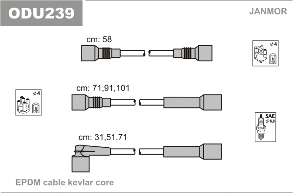 JANMOR ODU239 Kit cavi accensione