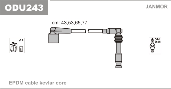 JANMOR ODU243 Kit cavi accensione