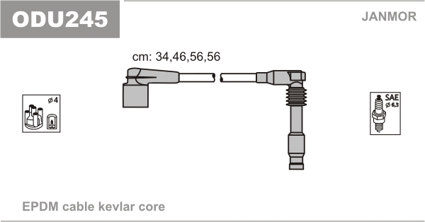 JANMOR ODU245 Kit cavi accensione-Kit cavi accensione-Ricambi Euro