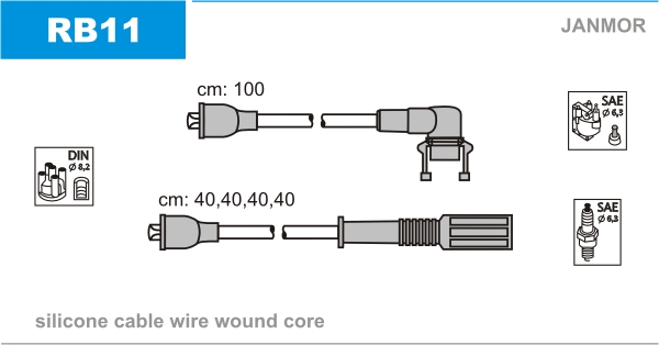 JANMOR RB11 Kit cavi accensione