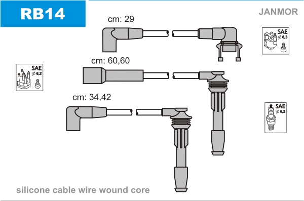 JANMOR RB14 Kit cavi accensione-Kit cavi accensione-Ricambi Euro