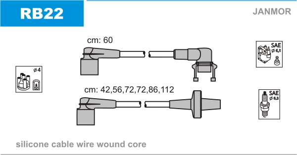 JANMOR RB22 Kit cavi accensione-Kit cavi accensione-Ricambi Euro