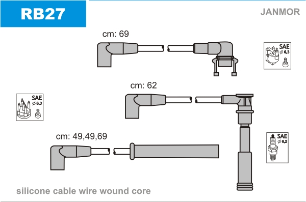 JANMOR RB27 Kit cavi accensione