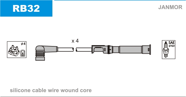 JANMOR RB32 Kit cavi accensione-Kit cavi accensione-Ricambi Euro