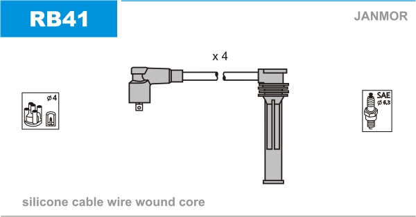 JANMOR RB41 Kit cavi accensione-Kit cavi accensione-Ricambi Euro
