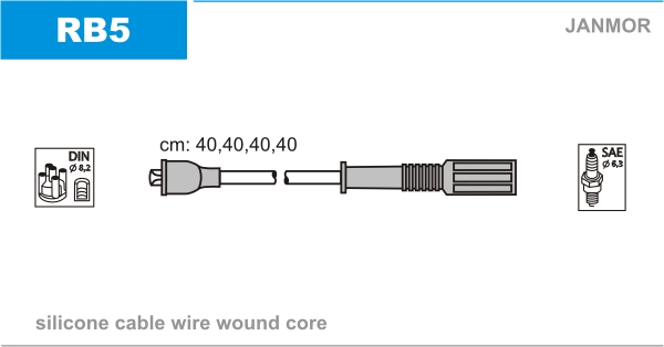 JANMOR RB5 Kit cavi accensione-Kit cavi accensione-Ricambi Euro