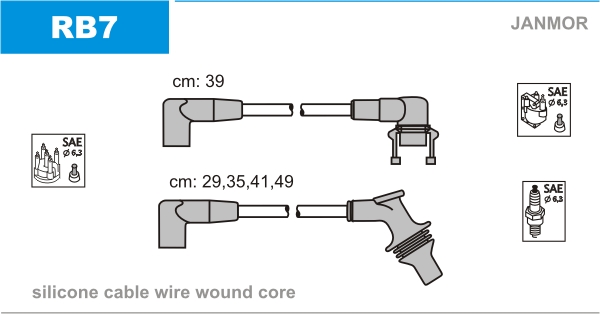 JANMOR RB7 Kit cavi accensione