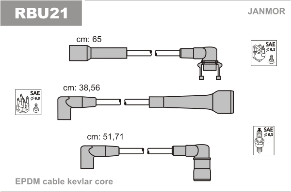 JANMOR RBU21 Kit cavi accensione-Kit cavi accensione-Ricambi Euro