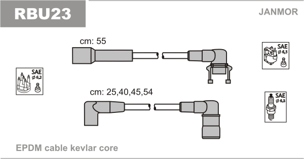 JANMOR RBU23 Kit cavi accensione-Kit cavi accensione-Ricambi Euro