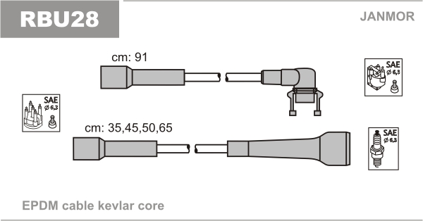 JANMOR RBU28 Kit cavi accensione-Kit cavi accensione-Ricambi Euro