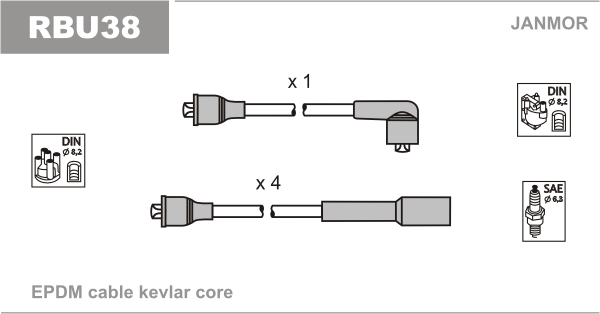 JANMOR RBU38 Kit cavi accensione-Kit cavi accensione-Ricambi Euro