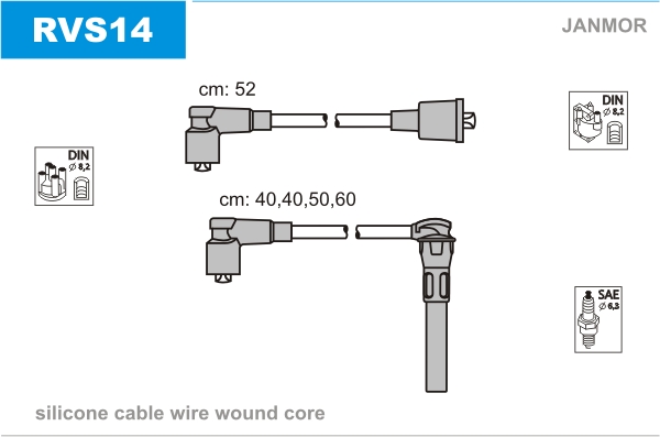 JANMOR RVS14 Kit cavi accensione-Kit cavi accensione-Ricambi Euro