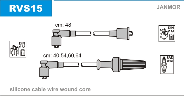 JANMOR RVS15 Kit cavi accensione-Kit cavi accensione-Ricambi Euro