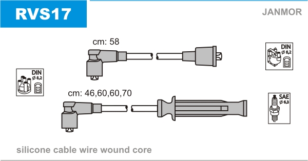 JANMOR RVS17 Kit cavi accensione-Kit cavi accensione-Ricambi Euro