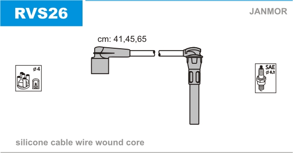 JANMOR RVS26 Kit cavi accensione-Kit cavi accensione-Ricambi Euro