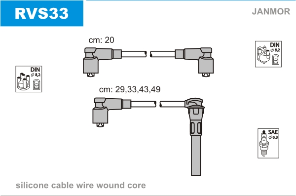 JANMOR RVS33 Kit cavi accensione-Kit cavi accensione-Ricambi Euro