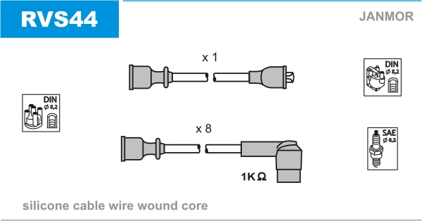 JANMOR RVS44 Kit cavi accensione-Kit cavi accensione-Ricambi Euro