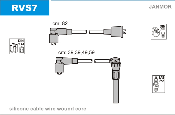 JANMOR RVS7 Kit cavi accensione