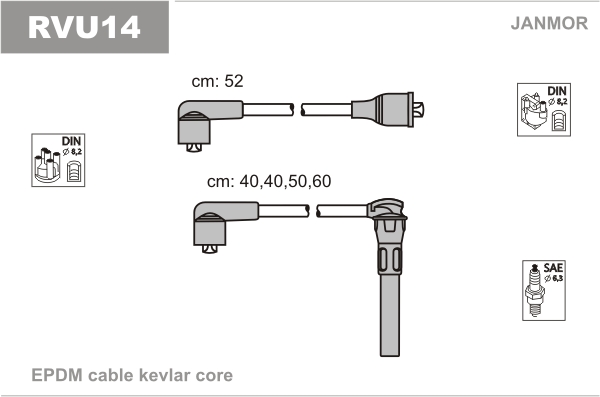 JANMOR RVU14 Kit cavi accensione-Kit cavi accensione-Ricambi Euro