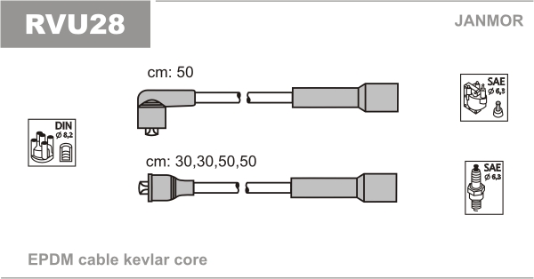 JANMOR RVU28 Kit cavi accensione-Kit cavi accensione-Ricambi Euro