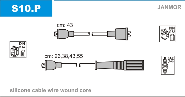 JANMOR S10.P Kit cavi accensione-Kit cavi accensione-Ricambi Euro