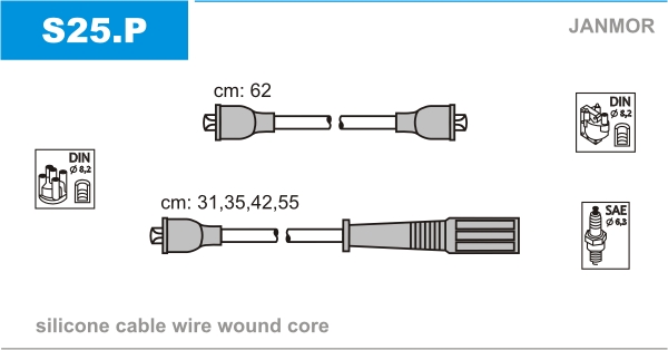 JANMOR S25.P Kit cavi accensione-Kit cavi accensione-Ricambi Euro