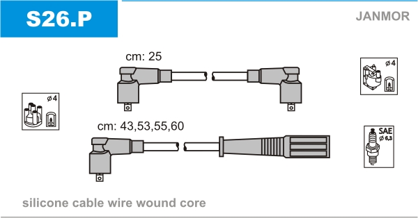 JANMOR S26.P Kit cavi accensione