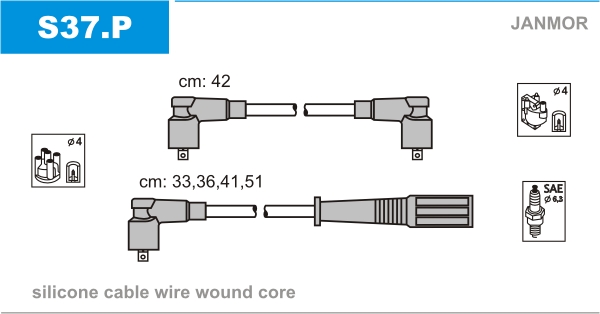 JANMOR S37.P Kit cavi accensione