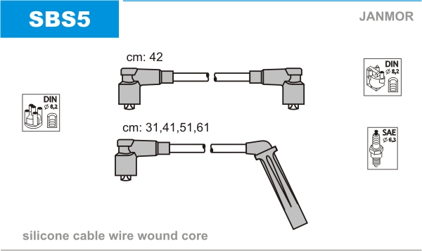 JANMOR SBS5 Kit cavi accensione