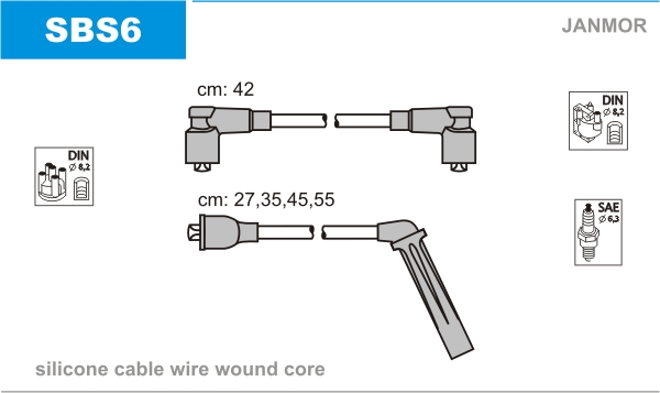 JANMOR SBS6 Kit cavi accensione-Kit cavi accensione-Ricambi Euro