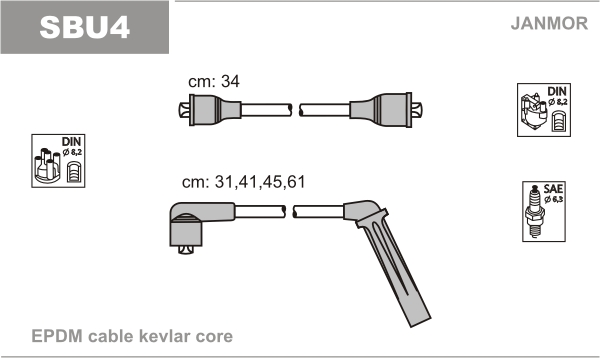 JANMOR SBU4 Kit cavi accensione-Kit cavi accensione-Ricambi Euro