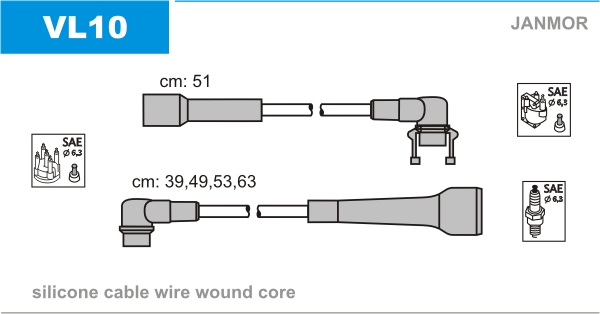 JANMOR VL10 Kit cavi accensione-Kit cavi accensione-Ricambi Euro