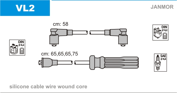 JANMOR VL2 Kit cavi accensione-Kit cavi accensione-Ricambi Euro