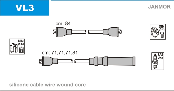 JANMOR VL3 Kit cavi accensione-Kit cavi accensione-Ricambi Euro