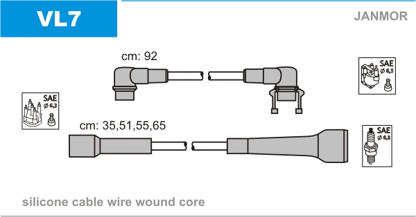 JANMOR VL7 Kit cavi accensione