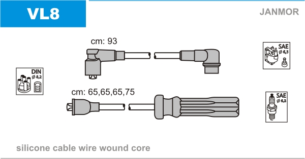 JANMOR VL8 Kit cavi accensione