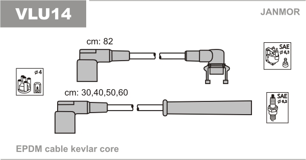 JANMOR VLU14 Kit cavi accensione-Kit cavi accensione-Ricambi Euro