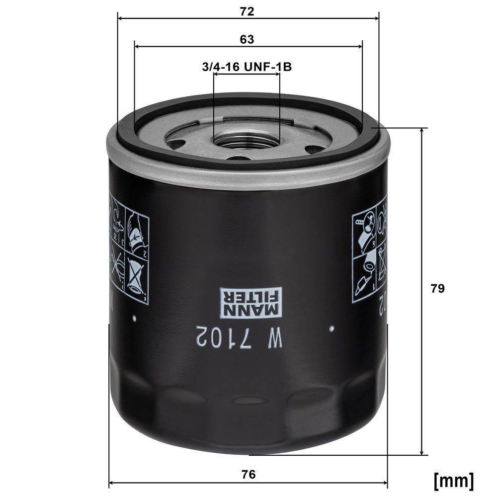 MANN-FILTER W 7102 Oil Filter, transmission (eAxle)